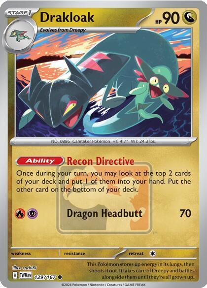 Twilight Masquerade Drakloak [League] Pokémon card